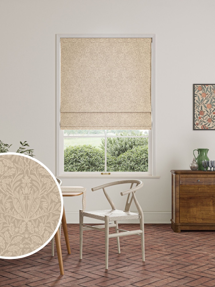 William Morris At Home Clay Natural Acorn Velvet Made to Measure Roman Blind - Image 1 of 6