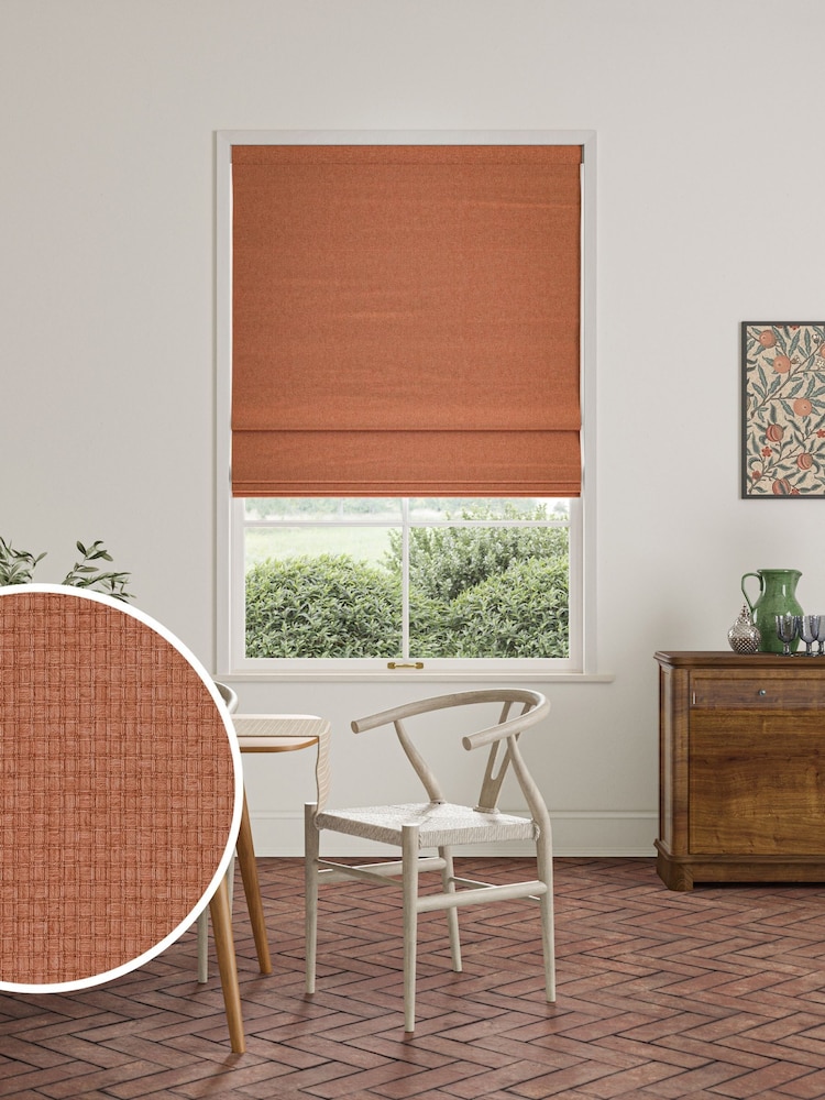 William Morris At Home Rhubarb Red Reed Made to Measure Roman Blind - Image 1 of 6