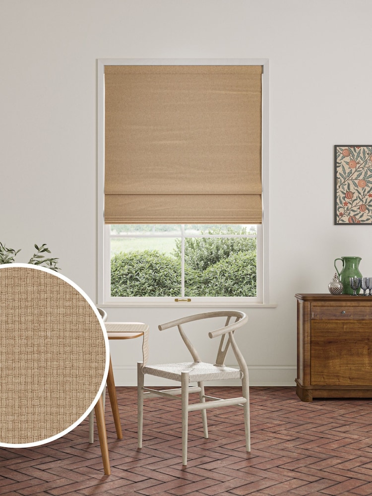 William Morris At Home Clay Natural Reed Made to Measure Roman Blind - Image 1 of 6