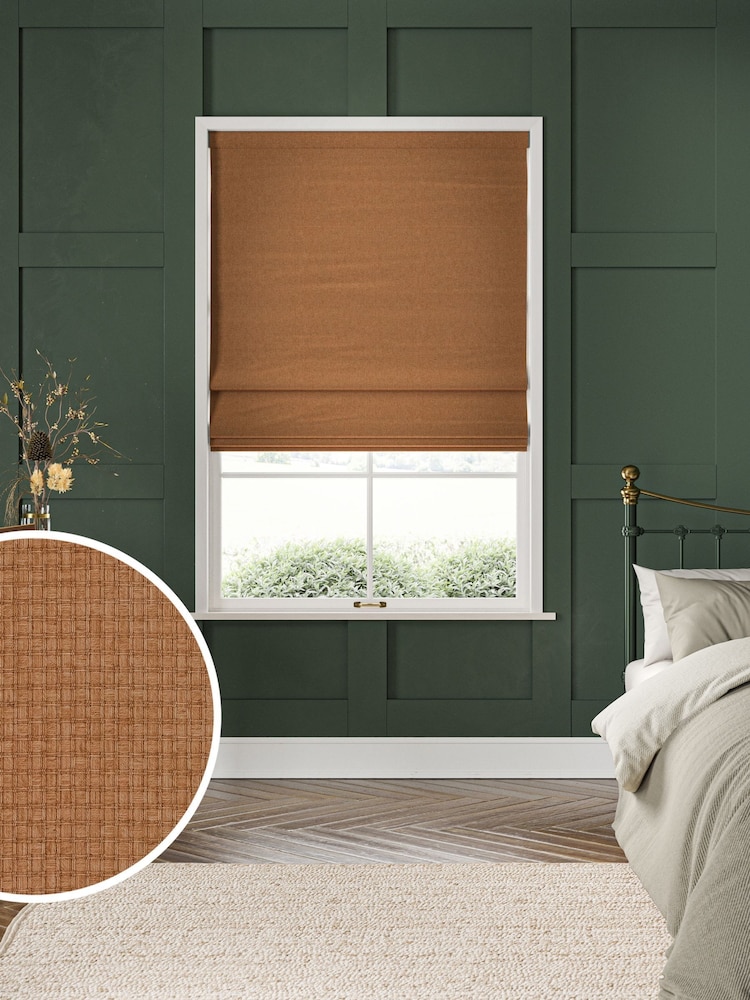 William Morris At Home Terracotta Orange Reed Made to Measure Roman Blind - Image 1 of 6