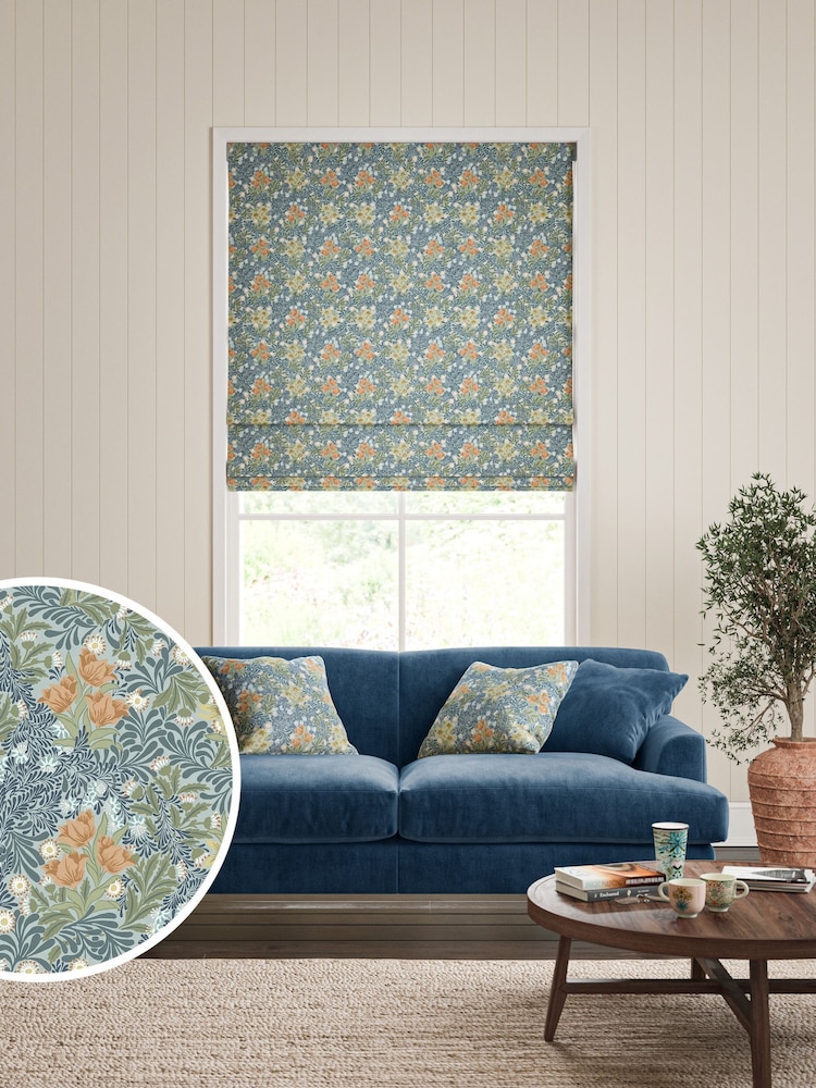 William Morris At Home Blue Bower Made to Measure Roman Blind - Image 1 of 6