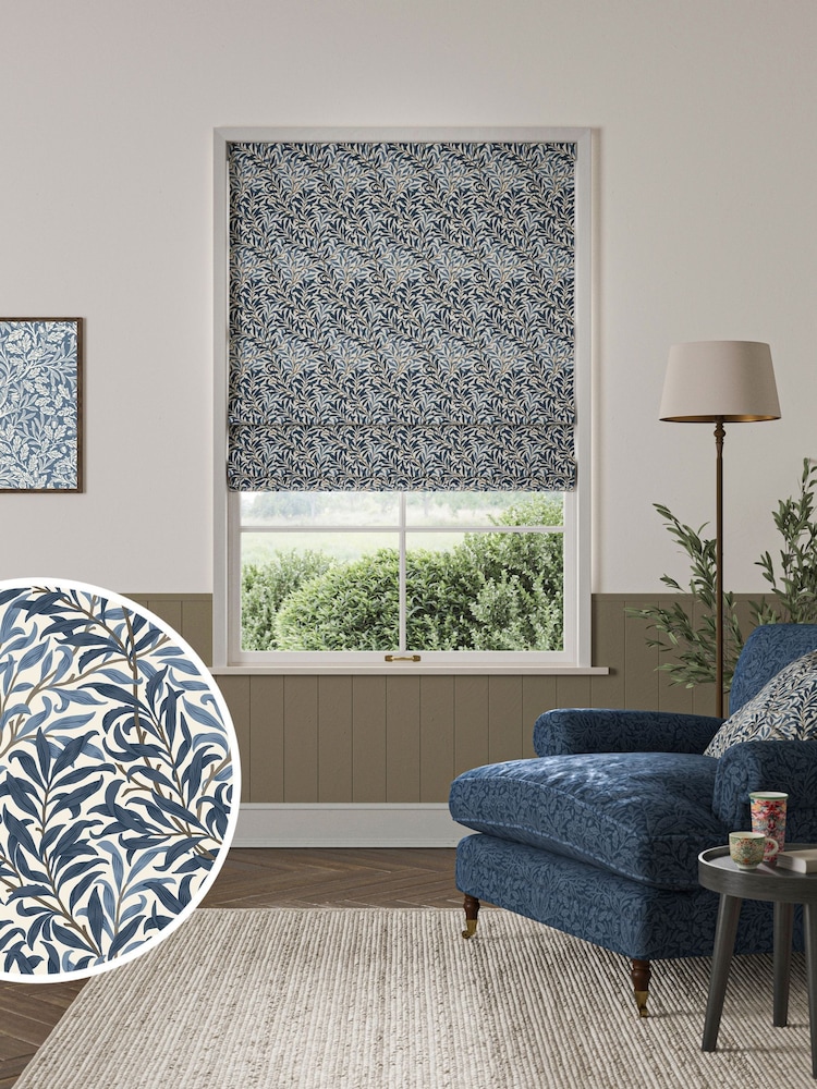 William Morris At Home Midnight Blue Willow Bough Made to Measure Roman Blind - Image 1 of 6
