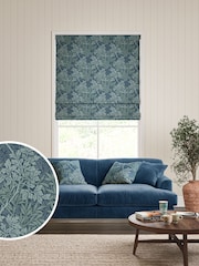William Morris At Home Indigo Blue Foliage Made to Measure Roman Blind - Image 1 of 6