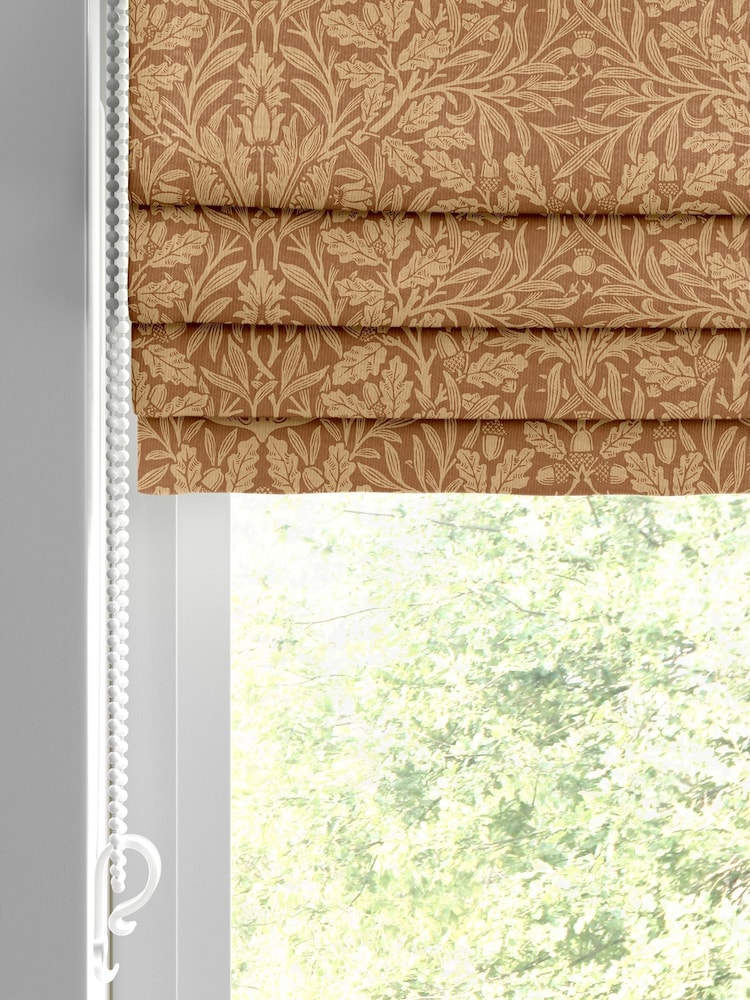 William Morris At Home Russet Brown Acorn Made to Measure Roman Blind - Image 2 of 6
