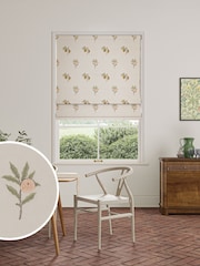 William Morris At Home Natural/Sage Green Fruit Embroidery Made to Measure Roman Blind - Image 1 of 6