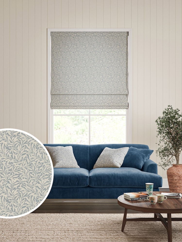 William Morris At Home Sky Blue Willow Bough Woven Made to Measure Roman Blind - Image 1 of 6