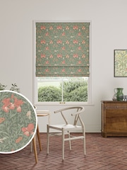 William Morris At Home Sage Green Iris Made to Measure Roman Blind - Image 1 of 6