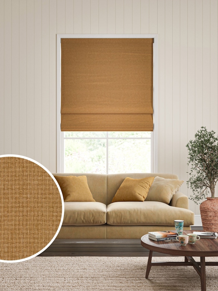 William Morris At Home Russet Brown Reed Made to Measure Roman Blind - Image 1 of 6
