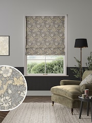 William Morris At Home Grey Cobble Compton Velvet Made to Measure Roman Blind - Image 1 of 6