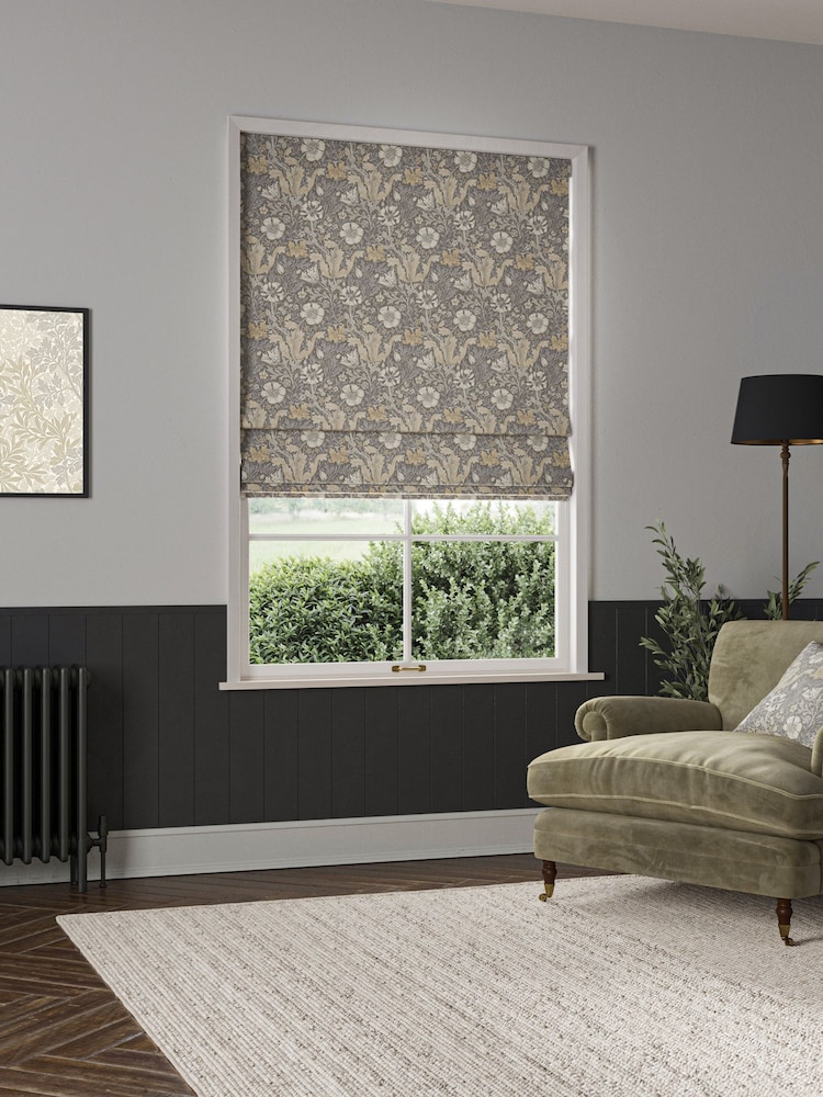 William Morris At Home Grey Cobble Compton Velvet Made to Measure Roman Blind - Image 2 of 6