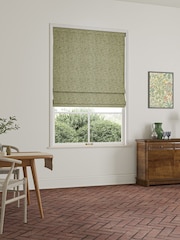 William Morris At Home Moss Green Bird and Anemone Woven Made to Measure Roman Blind - Image 2 of 6