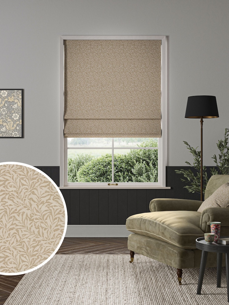 William Morris At Home Barley Natural Willow Bough Woven Made to Measure Roman Blind - Image 1 of 6