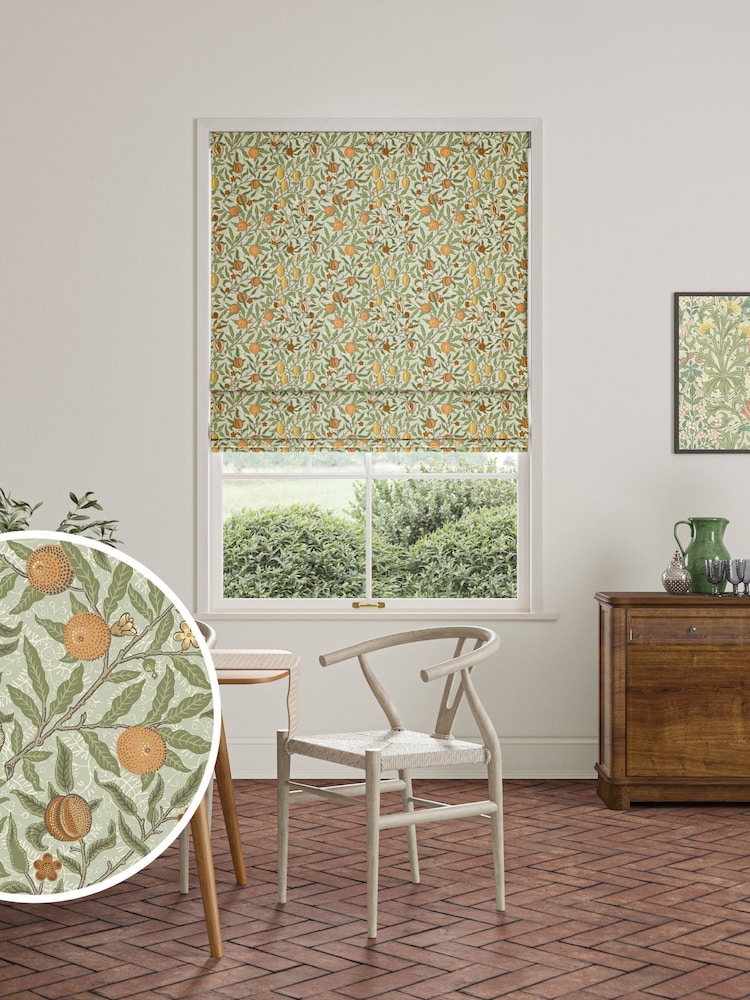 William Morris At Home Lichen Green Fruit Made to Measure Roman Blind - Image 1 of 6