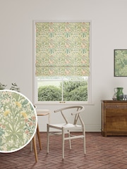 William Morris At Home Apple Green 100% Cotton Woodland Weeds Made to Measure Roman Blind - Image 1 of 6