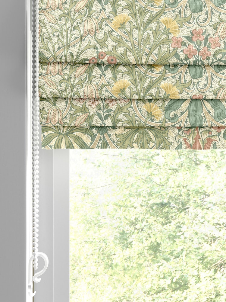 William Morris At Home Apple Green 100% Cotton Woodland Weeds Made to Measure Roman Blind - Image 2 of 6
