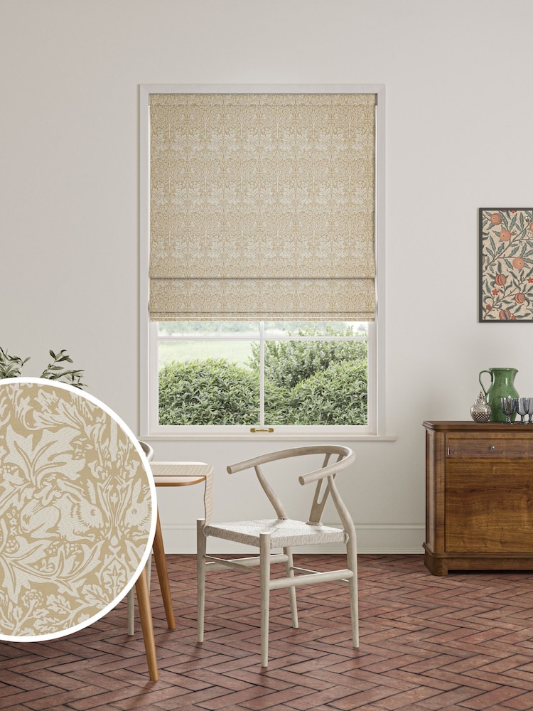 William Morris At Home Oat Natural Brother Rabbit Woven Made to Measure Roman Blind - Image 1 of 6