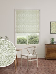 William Morris At Home Sage Green Brother Rabbit Woven Made to Measure Roman Blind - Image 1 of 6