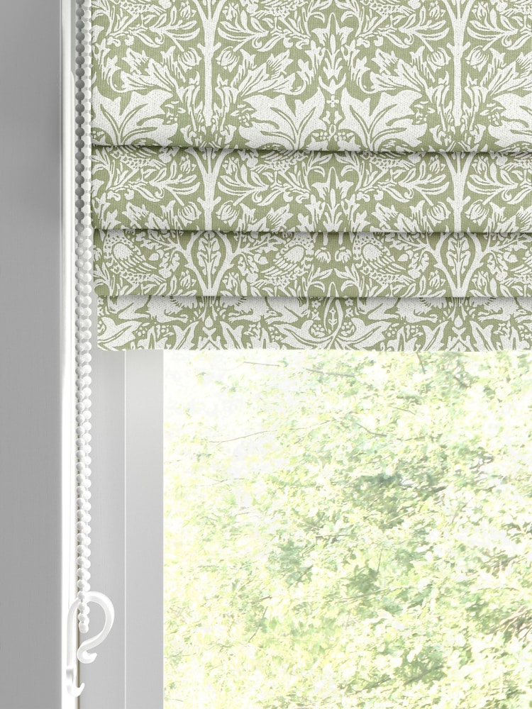 William Morris At Home Sage Green Brother Rabbit Woven Made to Measure Roman Blind - Image 2 of 6
