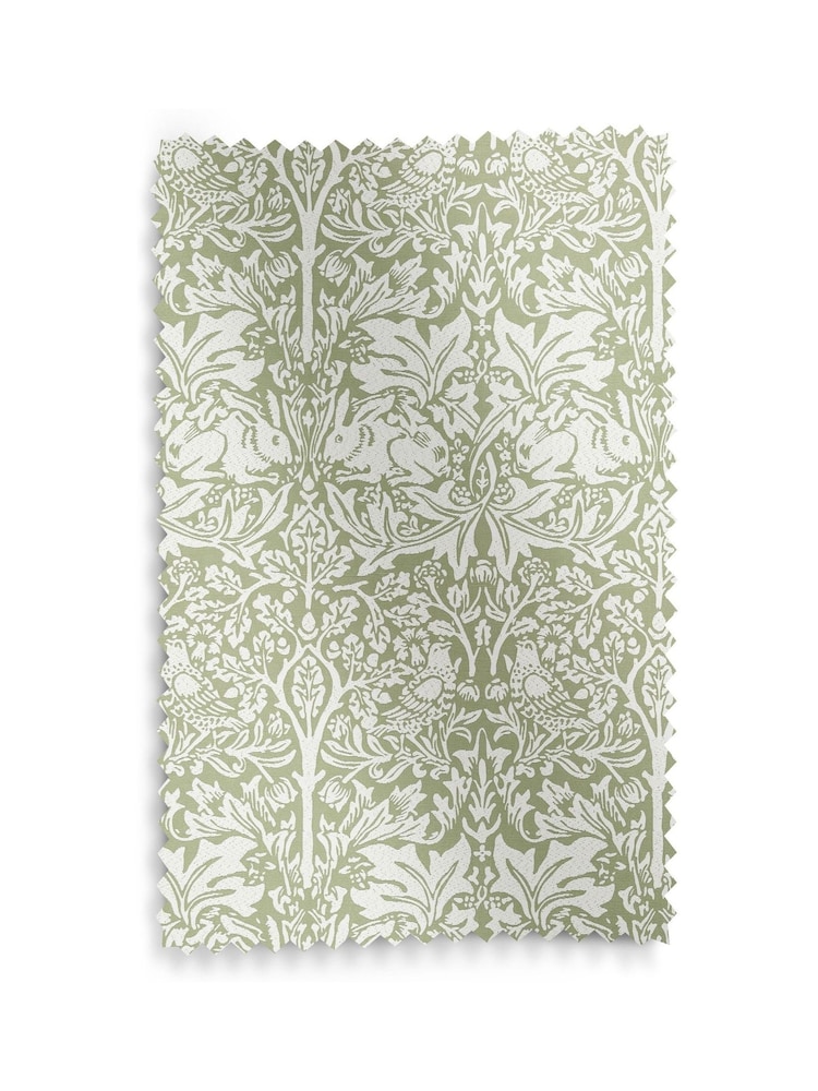 William Morris At Home Sage Green Brother Rabbit Woven Made to Measure Roman Blind - Image 6 of 6