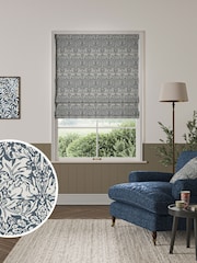 William Morris At Home River Blue Brother Rabbit Woven Made to Measure Roman Blind - Image 1 of 6