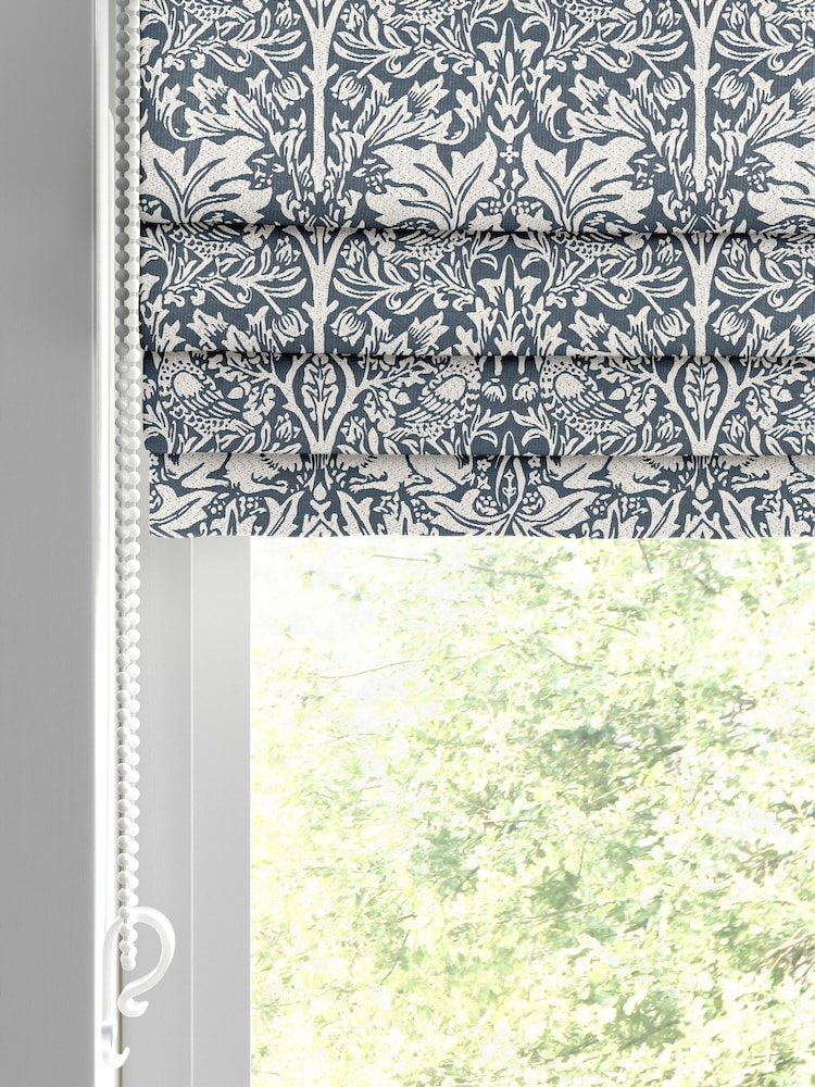 William Morris At Home River Blue Brother Rabbit Woven Made to Measure Roman Blind - Image 2 of 6