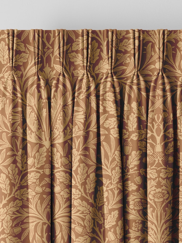 William Morris At Home Russet Brown Acorn Made to Measure Curtains - Image 2 of 8