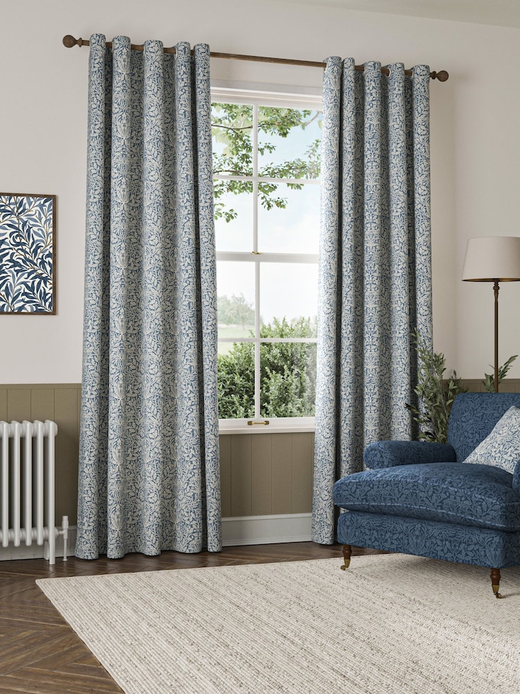 William Morris At Home River Blue Acorn Made to Measure Curtains - Image 2 of 9