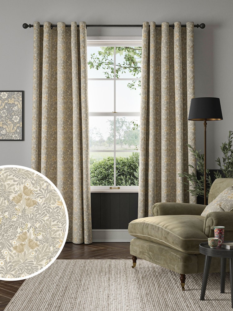 William Morris At Home Barley Grey Bower Made to Measure Curtains - Image 1 of 9