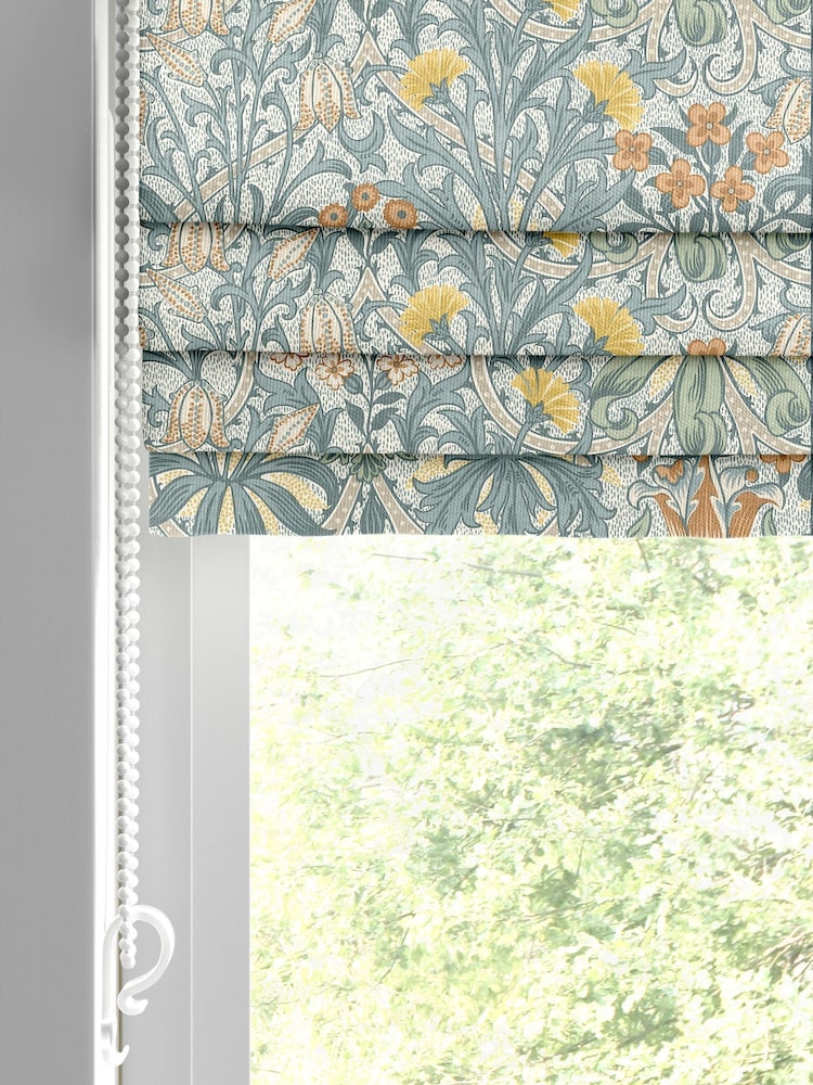 William Morris At Home Blue Woodland Weeds Made to Measure Roman Blind - Image 2 of 6