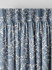 William Morris At Home Indigo Blue Compton Silhouette Velvet Made to Measure Curtains - Image 5 of 9