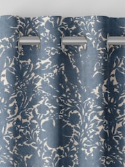 William Morris At Home Indigo Blue Compton Silhouette Velvet Made to Measure Curtains - Image 7 of 9