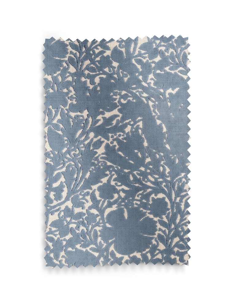 William Morris At Home Indigo Blue Compton Silhouette Velvet Made to Measure Curtains - Image 9 of 9