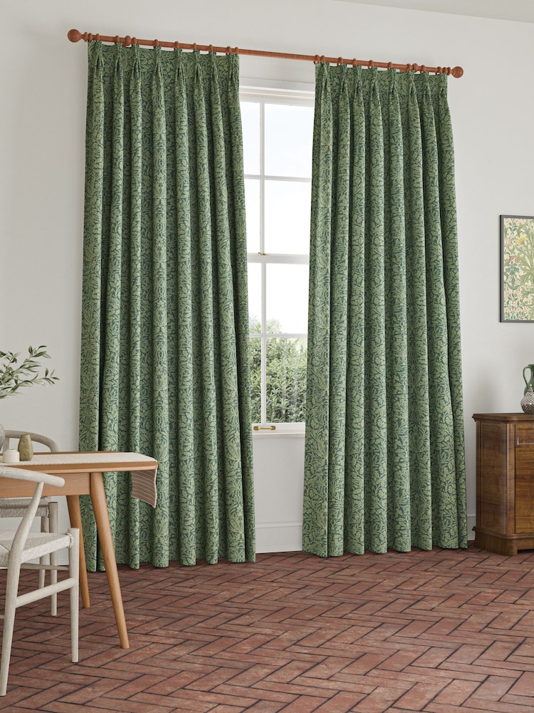 William Morris At Home Eucalyptus Green Acorn Made to Measure Curtains - Image 2 of 9
