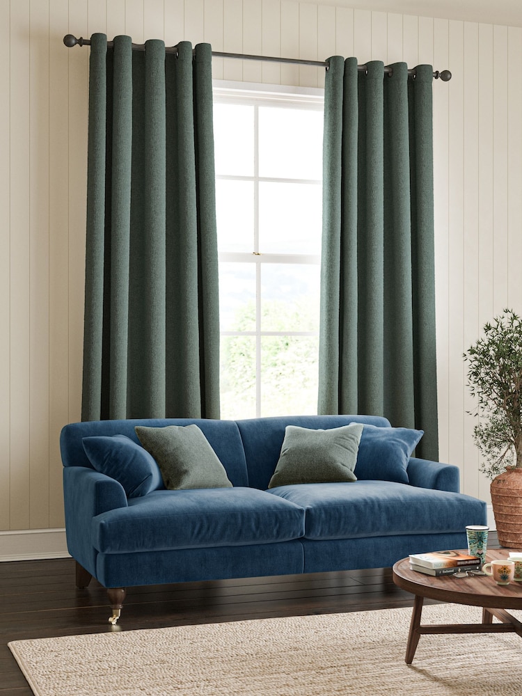 William Morris At Home Mineral Blue Reed Made to Measure Curtains - Image 2 of 9