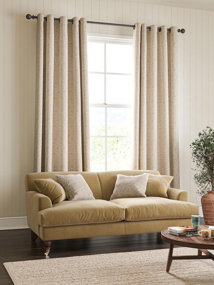William Morris At Home Natural Bird and Anemone Woven Made to Measure Curtains - Image 2 of 9