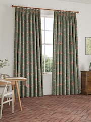 William Morris At Home Sage Green Iris Made to Measure Curtains - Image 2 of 9
