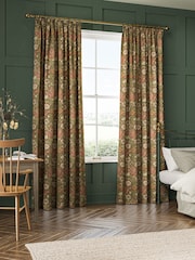 William Morris At Home Brown Compton Velvet Made to Measure Curtains - Image 2 of 9