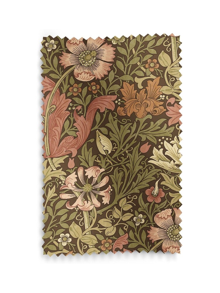 William Morris At Home Brown Compton Velvet Made to Measure Curtains - Image 9 of 9