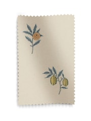 William Morris At Home Natural/Blue Fruit Embroidery Made to Measure Curtains - Image 9 of 9