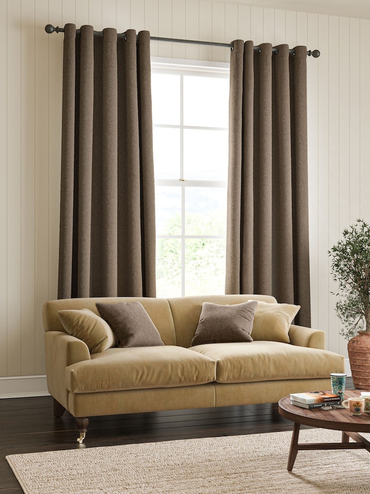 William Morris At Home Silt Dark Natural Reed Made to Measure Curtains - Image 2 of 9