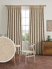 William Morris At Home Clay Natural Acorn Velvet Made to Measure Curtains - Image 1 of 9