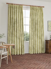 William Morris At Home Apple Green Compton Silhouette Velvet Made to Measure Curtains - Image 2 of 9