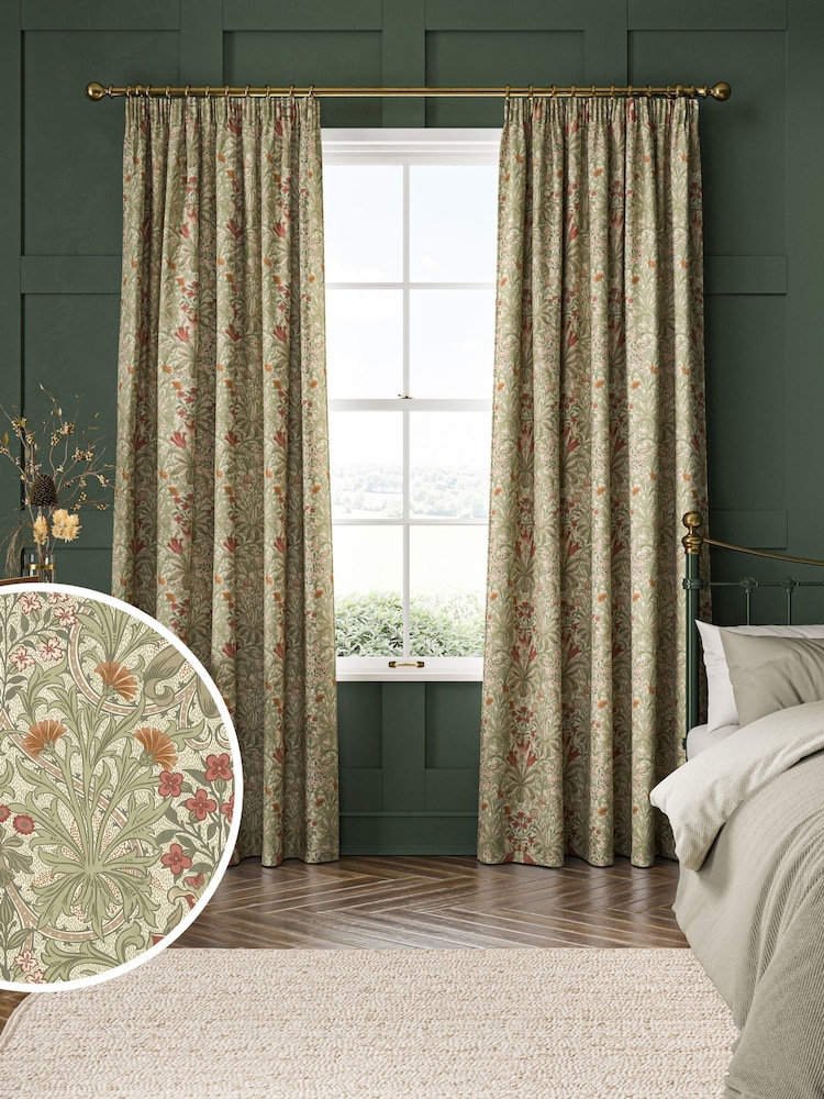 William Morris At Home Fern Green Woodland Weeds Made to Measure Curtains - Image 1 of 9