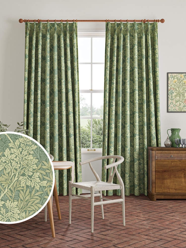 William Morris At Home Apple Green Foliage Made to Measure Curtains - Image 1 of 9