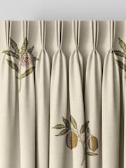 William Morris At Home Natural/Green Fruit Embroidery Made to Measure Curtains - Image 5 of 9