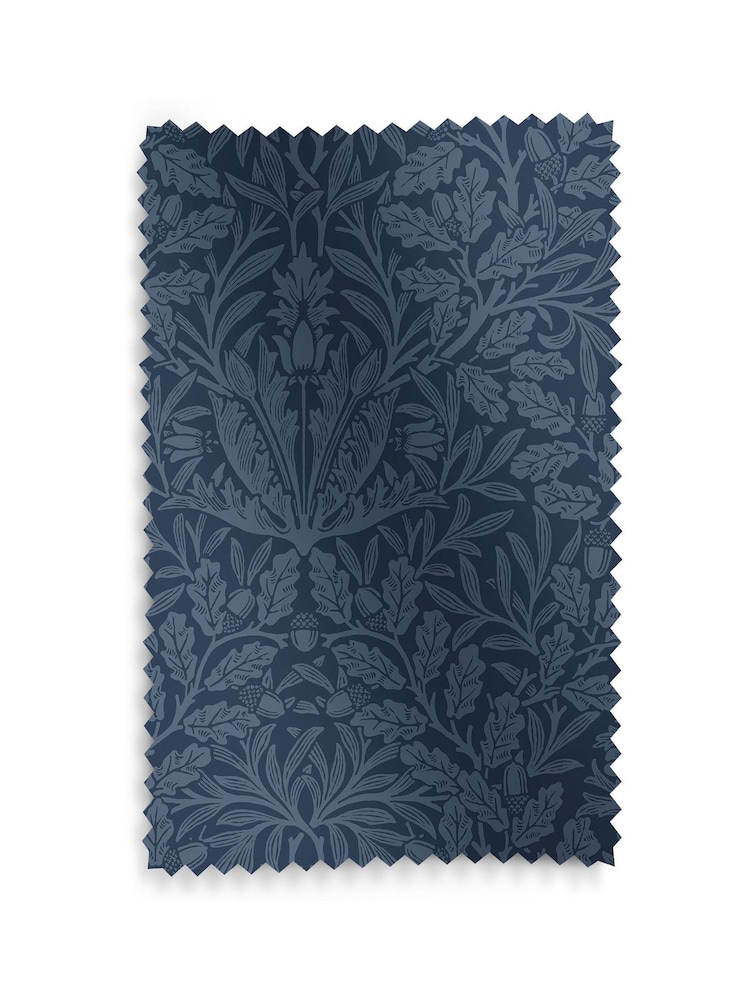 William Morris At Home Midnight Blue Acorn Velvet Made to Measure Curtains - Image 9 of 9