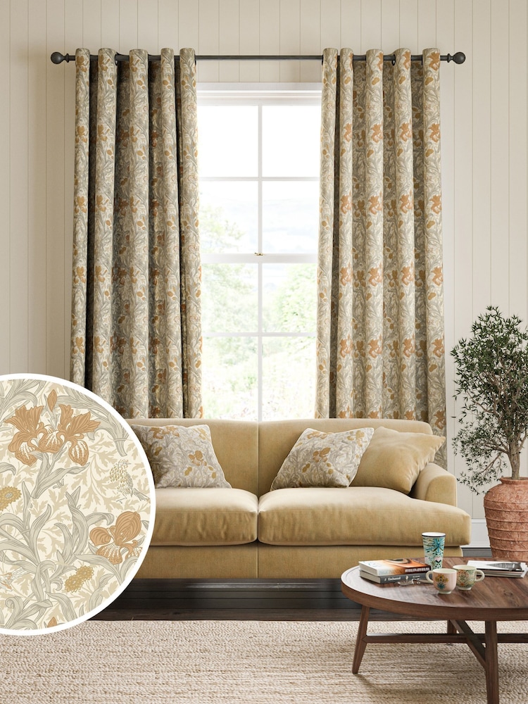 William Morris At Home Honey Orange Iris Made to Measure Curtains - Image 1 of 9