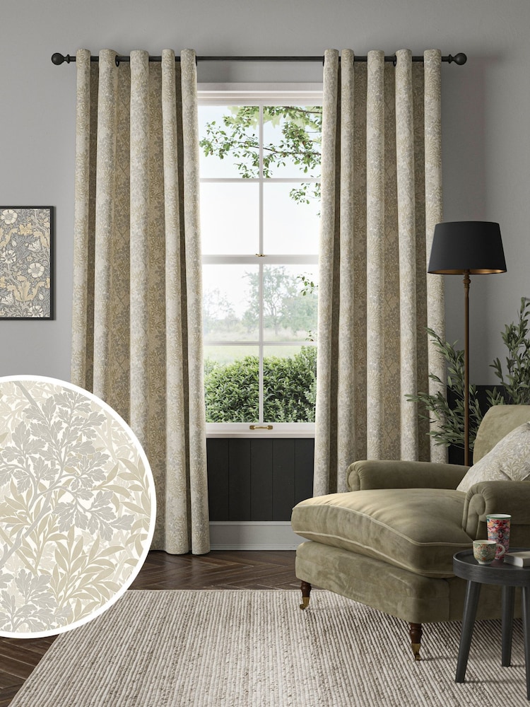 William Morris At Home Barley Grey Foliage Made to Measure Curtains - Image 1 of 9