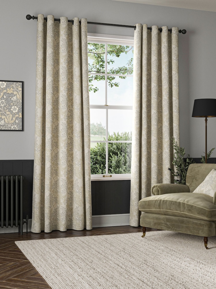 William Morris At Home Barley Grey Foliage Made to Measure Curtains - Image 2 of 9