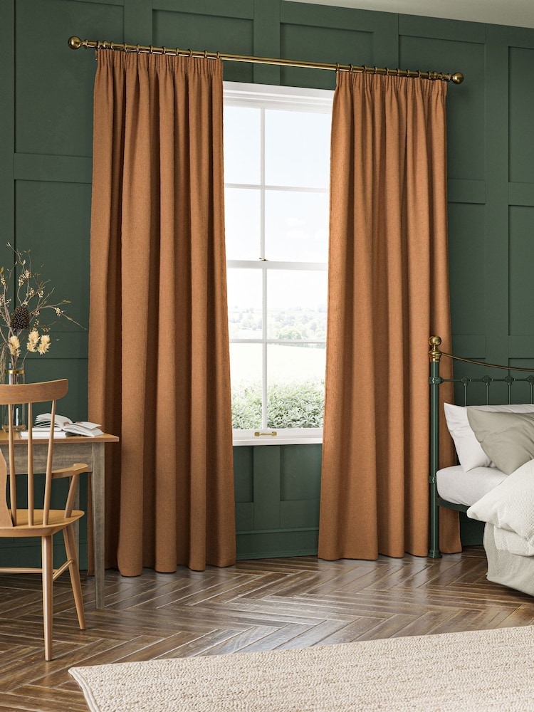 William Morris At Home Terracotta Orange Reed Made to Measure Curtains - Image 2 of 9